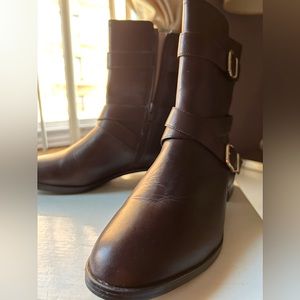 NWOT Alfani Leather boots expresso brown women size 8